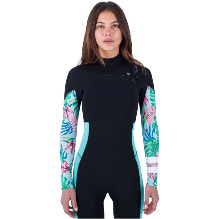 2024 Hurley Mujer Plus Printed 3/2mm Chest Zip Neopreno WFS0012322 - Java Tropical